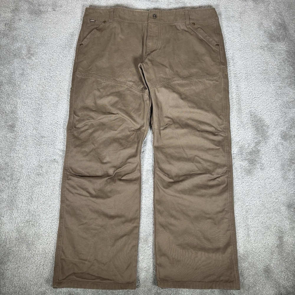 Kuhl The Lawless Pants Mens 42x32 Brown Canvas Vintage Patina Stretch Carpenter